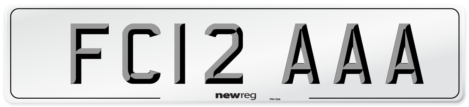 FC12 AAA Number Plate from New Reg